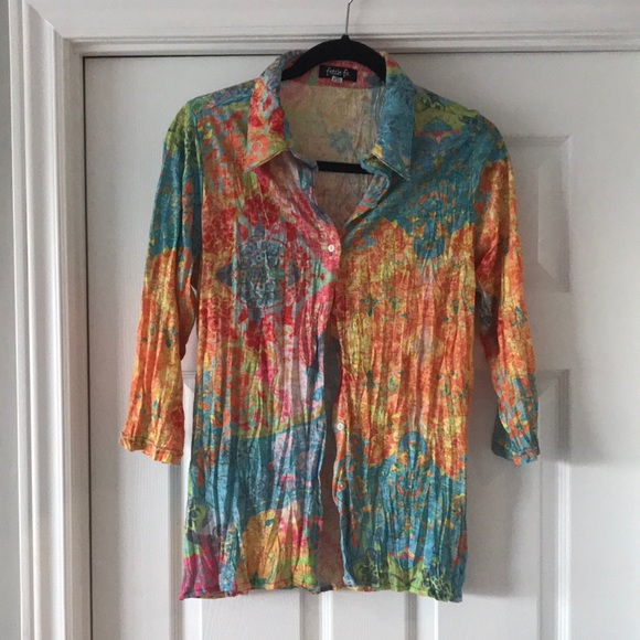 Colourful blouse. Worn once. - Picture 1 of 3